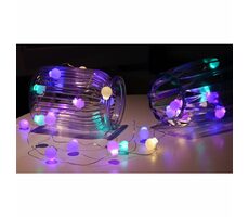 Solight 1V274 LED vánoční řetěz barevné koule / 40x LED / 2x AA / 4m