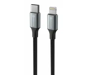 SWISSTEN TEXTILE II datový kabel USB-C - Lightning 1.5m černá