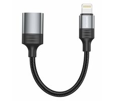 SWISSTEN TEXTILE OTG adaptér Lightning (M) na USB-A (F) 0.13m černá