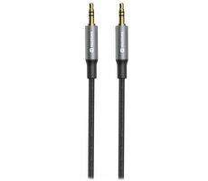 SWISSTEN TEXTILE propojovací audio kabel Jack 3.5mm (M) - Jack 3.5mm (M) 1.5m černá
