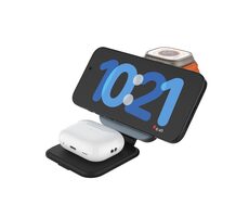 FIXED Skládací magnetický bezdrátový nabíjecí stojan 3v1 MagFlex Alu 15W+2.5W+3.5W šedý