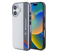 BMW IML Motorsport Vertical Stripe Zadní Kryt pro Apple iPhone 16 Plus šedá