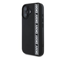 DKNY 3D Rubber Repeat Logo Line Zadní Kryt pro Apple iPhone 16 černá