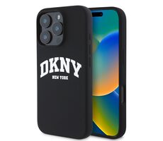 DKNY Liquid Silicone Arch Logo MagSafe Zadní Kryt pro Apple iPhone 16 Pro černá
