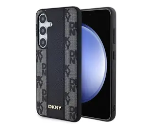 DKNY PU Leather Checkered Pattern Magsafe Zadní Kryt pro Samsung Galaxy S24+ černá