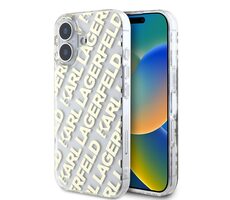 Karl Lagerfeld IML Electroplated Repeated Logo Zadní Kryt pro Apple iPhone 16 zlatá