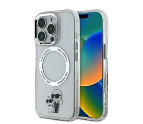 Karl Lagerfeld IML Karl and Choupette MagSafe Zadní Kryt pro Apple iPhone 16 Pro čirá