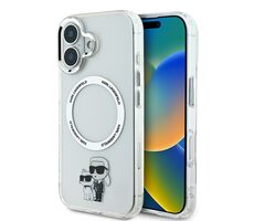 Karl Lagerfeld IML Karl and Choupette MagSafe Zadní Kryt pro Apple iPhone 16 čirá