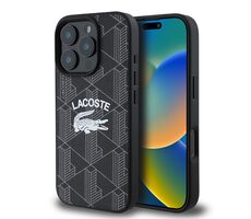 Lacoste Blend Monogram MagSafe Zadní Kryt pro Apple iPhone 16 Pro černá