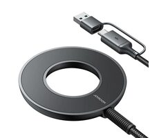 Joyroom JR-WQM03 Magnetická bezdrátová nabíječka USB + USB-C (M) 1.2 m černá
