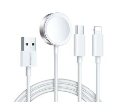 Joyroom S-IW008 Kabel USB-A (M) - Lightning (M) + USB-C (M) + magnetická nabíječka 1.2m bílá 