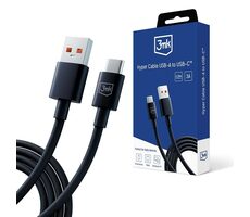 3mk datový kabel - Hyper Cable A to C 1.2m 3A černá