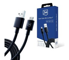 3mk datový kabel - Hyper Cable A to Micro 1.2m 5V 2.4A černá