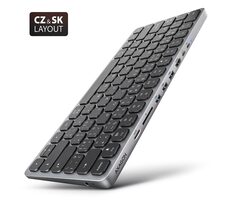 AXAGON HMC-KB-CS, USB 5Gbps hub s CZ/SK klávesnicí, HDMI 4K/60Hz, 3x USB-A, SD/mSD, audio, PD 100W, kabel USB-C 60cm