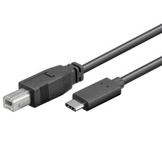 PremiumCord Kabel propojovací USB C samec - USB 2.0 konektor B samec 1m