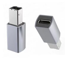 PremiumCord Aluminium adaptér USB C samice - USB2.0 B samec