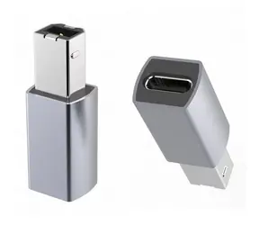 PremiumCord Aluminium adaptér USB C samice - USB2.0 B samec