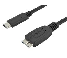 PremiumCord Kabel USB 3.2 C samec - USB 3.0 konektor Micro-B samec 0.6m