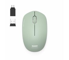 PORT CONNECT Wireless COLLECTION olivová / bezdrátová myš / USB-A/USB-C dongle / 2.4Ghz / 1600 DPI    