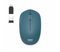 PORT CONNECT Wireless COLLECTION safírová / bezdrátová myš / USB-A/USB-C dongle / 2.4Ghz / 1600 DPI    