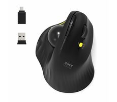 PORT CONNECT ERGONOMIC TRACKBALL černá / Bezdrátová ergonomická myš / 2.4 Ghz / USB-A/C / 1600 DPI