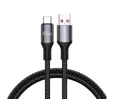 Rocoren Rychlonabíjecí kabel USB-A (M) - USB-C (M) Retro Series 100W 2m šedá
