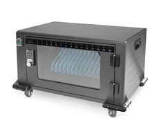 DIGITUS Nabíjecí vozík pro tablety 16 nabíjecích základen pro až 14" zařízení černá / el. zámek / 384 x 550 x 375 mm