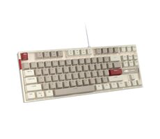 MageGee MK-STAR retro bílo-šedá / Mechanická klávesnice / US layout / kabel USB-A / RGB podsvícení 