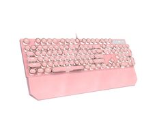MageGee MK-STORM růžová / Mechanická klávesnice / US layout / kabel USB-A / RGB podsvícení 