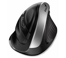 GENIUS Ergo 8250S černo-stříbrná / vertikální bezdrátová myš / 1600 dpi / 6 tlačítek / 2.4GHz