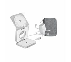 Epico UltraBase EF55 Qi2 Bezdrátový nabíjecí stojánek bílá / MagSafe / 3v1 / 15W