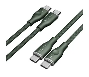 VOLTME Powerlink Rugg Series CTC Kabel USB-C(M) 3A/60W 1m zelená / 2x USB-C(M)