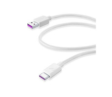 Rozbaleno - Cellularline SC USB datový kabel s USB-C konektorem 1.2m bílá / Huawei SuperCharge technologie / rozbaleno