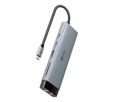 TP-Link UH9120C USB-C Hub 9v1 šedá / HDMI 4K@60Hz  / 3x USB / USB-C / USB-C PD 100W / RJ45 GE / SD/microSD