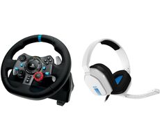 Logitech G29 Driving Force S / Herní volant s pedály + sluchátka Astro A10
