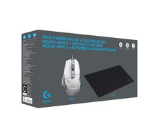Logitech G502 X bílá + podložka G240 / drátová herní myš / 12000dpi / USB