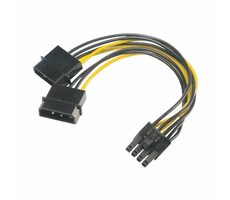 AKASA - 4-pin Molex na 6+2-pin PCIe adaptér