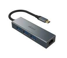 AKASA AK-CBCA20-18BK dokovací stanice / 3x USB-A 3.0 / 1x Ethernet 