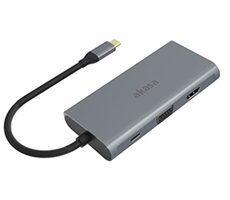 AKASA AK-CBCA21-18BK dokovací stanice / USB-C / VGA / HDMI / RJ45 / 3x USB-A / SD/MicroSD
