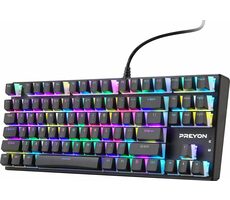 PREYON Brown Blitz Claw černá / herní klávesnice / mechanická / spínače Gateron Brown / TKL / RGB / USB