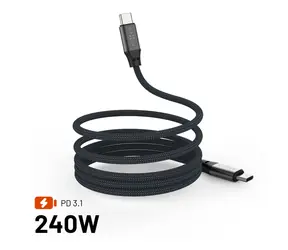 FIXED Magnetický nabíjecí a datový opletený kabel s konektory USB-C/USB-C a podporou PD 1.2m USB 2.0 240W šedý