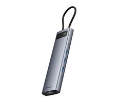 Rozbaleno - Baseus StarJoy USB-C rozbočovač 11v1 šedá / HDMI+VGA / USB-A / USB-C / RJ-45 / 3.5mm jack / SD/TF / rozbaleno