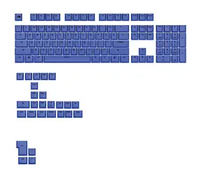 Glorious vyměnitelné klávesy GPBT Basics (ANSI US) - Mana Blue / PBT / 133 ks / ANSI US layout / Cherry MX(+) 