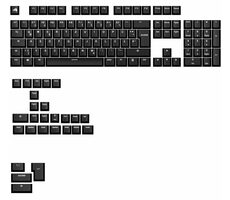 Glorious vyměnitelné klávesy GPBT Basics (ISO DE) - Classic Black / PBT / 133 ks / ISO DE layout / Cherry MX(+) 