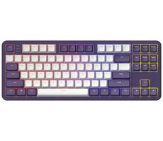 Dark Project ALU87A bílo-fialová / herní klávesnice / mechanická / spínače g3ms Sapphire mechanical / RGB / USB / 1.8m