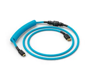 Glorious GMMK USB-C/USB-A kroucený kabel 1.4m světle-modrá / pro klávesnice Glorious / 1x USB-C(M) / 1x USB-A(M)