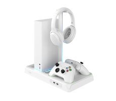 FIXED Multifunkční stanice pro Xbox Series X a S s odvětráváním a nabíjením pro dva ovladače Xbox bílá