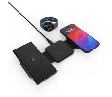 FIXED Bezdrátová skládací nabíječka 3v1 Flex for Samsung 15W+3W+15W černá
