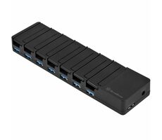 SilverStone UC03-PRO černá / nabíjecí stanice a stanice pro přenos dat / 7x USB-A 3.1 / 36W