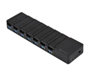 SilverStone UC03-PRO černá / nabíjecí stanice a stanice pro přenos dat / 7x USB-A 3.1 / 36W